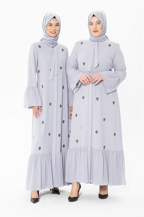 کلاه و ابایا طوسی زنانه پلی استر Beyza - کد 149160962