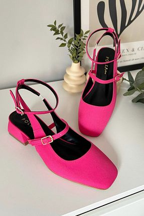 کفش پاشنه بلند کلاسیک صورتی زنانه چرم مصنوعی POLKA STORE - کد 698407076