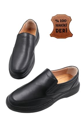 کفش کژوال مشکی مردانه چرم طبیعی پاشنه کوتاه ( 4 - 1 cm ) پاشنه ساده کد 832124740