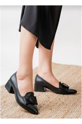 کفش کلاسیک مشکی زنانه چرم مصنوعی پاشنه کوتاه ( 4 - 1 cm ) پاشنه ضخیم کد 805389647