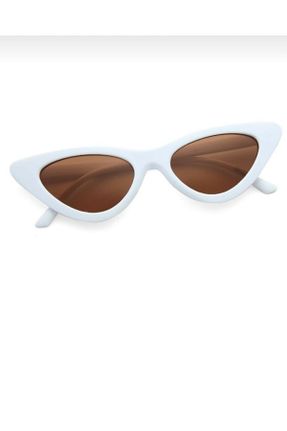 عینک آفتابی سفید زنانه 55 UV400 پلاستیک گربه ای کد 111356218