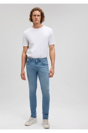 شلوار جین آبی مردانه پاچه لوله ای پنبه (نخی) کد 823523813