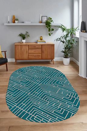فرش فیروزه ای قابل شستشو Napoli Home - کد 804861056