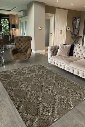 فرش قهوه ای قابل شستشو Napoli Home - کد 804859371