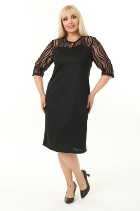 لباس مشکی زنانه کرپ سایز بزرگ بافت کد 463782903