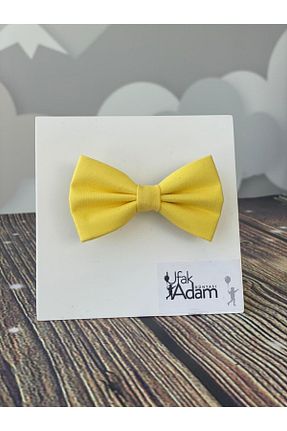 پاپیون زرد زنانه پارچه ای Ufak Adam - کد 89953281