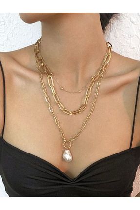 گردنبند استیل ( فولاد ) طلائی زنانه استیل (فولاد) babel - کد 832130893