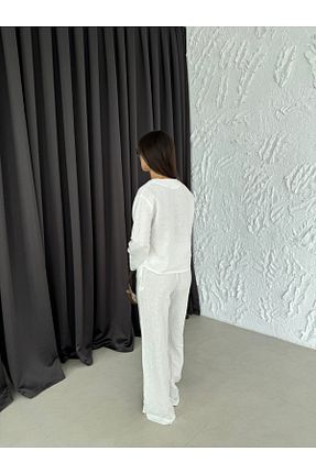شلوار سفید زنانه کتان sinemkivanc co - کد 832139838
