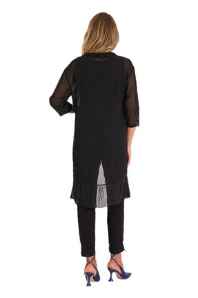 کت سایز بزرگ مشکی زنانه پارچه Genel Markalar - کد 384272530