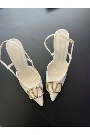 کفش استایلتو سفید پاشنه نازک پاشنه متوسط ( 5 - 9 cm ) کد 832178264