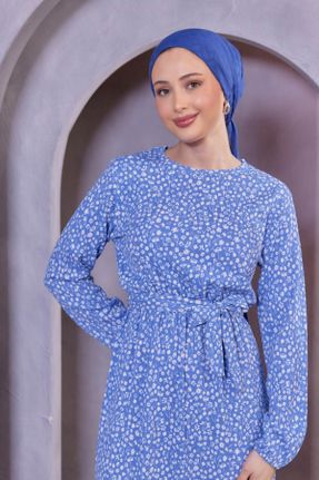 لباس آبی زنانه رگولار بافتنی مخلوط ویسکون کد 832203845