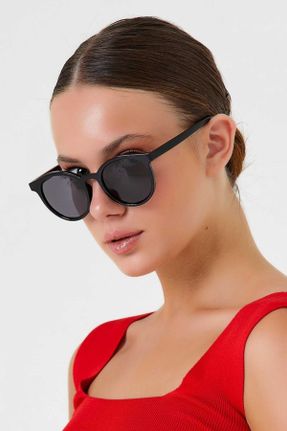 عینک آفتابی مشکی زنانه 50 UV400 استخوان مات بیضی کد 127098537
