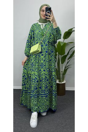 لباس سبز زنانه بافتنی ویسکون رگولار آستین-بلند کد 832281030