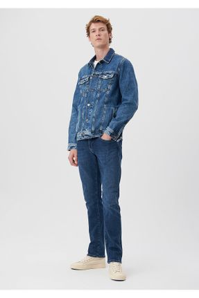 شلوار جین آبی مردانه پاچه تنگ پنبه (نخی) اسلیم کد 672679571