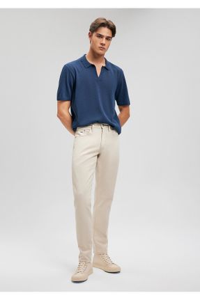 شلوار جین سفید مردانه پاچه تنگ پنبه (نخی) استاندارد کد 692571991