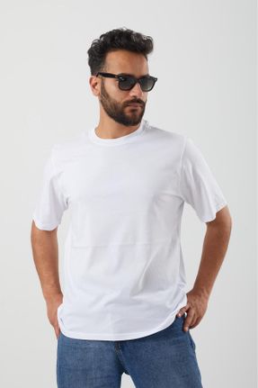 تی شرت سفید مردانه یقه گرد تکی کد 832180752