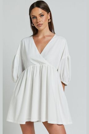 لباس سفید زنانه بافتنی اسلیم فیت کد 832134341