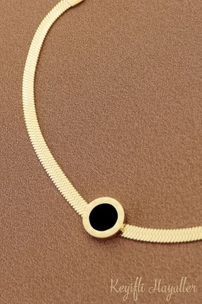 خلخال جواهر طلائی زنانه استیل (فولاد) Keyifli Hayaller - کد 749170653