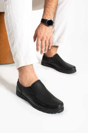کفش کلاسیک مشکی مردانه چرم مصنوعی پاشنه کوتاه ( 4 - 1 cm ) پاشنه ساده کد 787574085