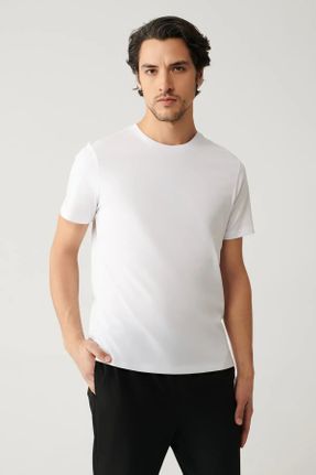تی شرت سفید مردانه یقه گرد تکی کد 828388203