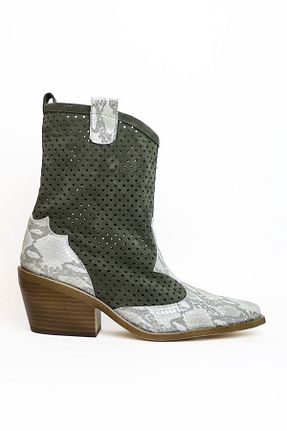 بوت / نیم بوت سبز زنانه چرم خالص Elile Shoes - کد 828935112