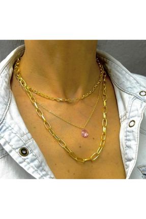 گردنبند جواهر طلائی زنانه فلزی کد 828903735