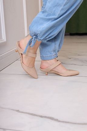 صندل بژ زنانه پاشنه نازک Minimal Shoes - کد 829004276