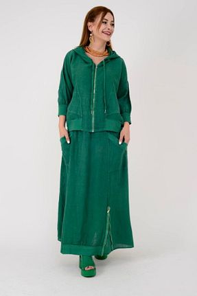 ست بالاتنه و پائین تنه سبز زنانه بافتنی ZTO - کد 829148649