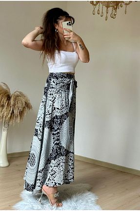 دامن مشکی زنانه ویسکون PARİS - کد 829289487