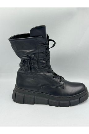 بوت / نیم بوت مشکی زنانه چرم خالص BEN AYAKKABI - کد 829322791