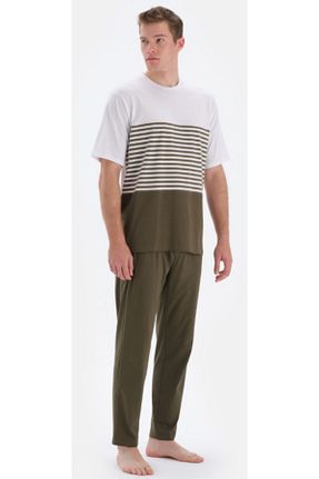 ست لباس راحتی سبز مردانه پنبه ای Eros Pijama - کد 829332034