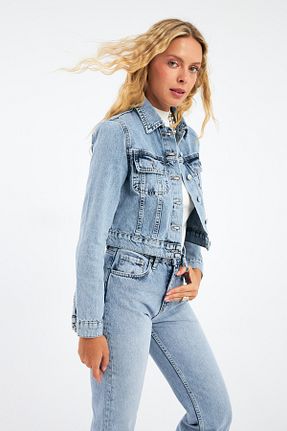 کاپشن آبی زنانه رگولار cracpot - کد 829357570