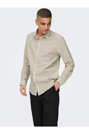 پیراهن نارنجی مردانه یقه پیراهنی Only & Sons - کد 829346504