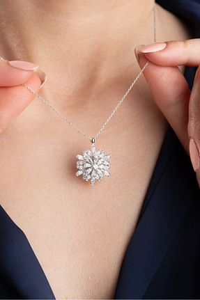 گردنبند نقره سفید زنانه 925 عیار Silvano Jewelry - کد 829369968