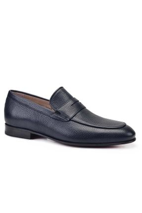 کفش کلاسیک سرمه ای مردانه پاشنه کوتاه ( 4 - 1 cm ) پاشنه ساده کد 767364414