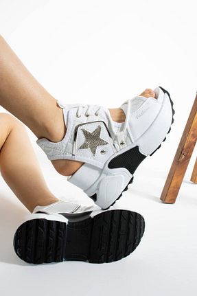 صندل اسپرت سفید زنانه چرم مصنوعی myshoes - کد 828678475
