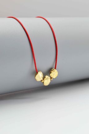 گردنبند جواهر قرمز زنانه روکش طلا کد 829183191