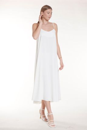 لباس سفید زنانه بافتنی پنبه - پلی استر بیسیک کد 829105329