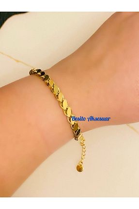 دستبند استیل (فولاد) طلائی زنانه استیل (فولاد) Besito Aksesuar - کد 806797274