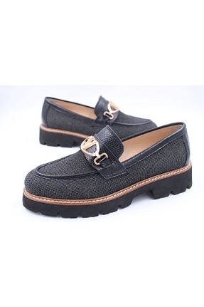 کفش لوفر مشکی زنانه چرم خالص PerPiede - کد 817538017