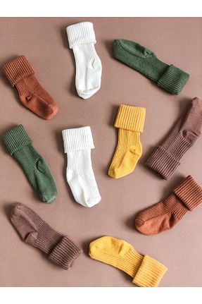 جوراب خاکی بچه گانه پنبه ای yula kidstore - کد 137166933