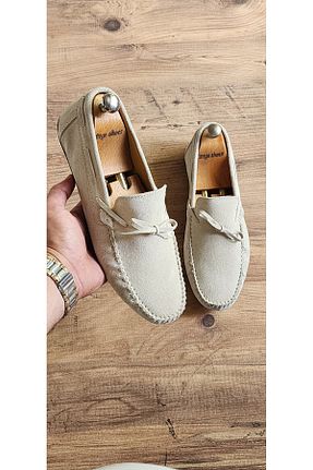 کفش لوفر بژ مردانه چرم خالص Zegeshoes - کد 832489031
