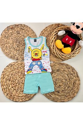 ست بالاتنه و پائین تنه سبز بچه گانه بافت ASN APPAREL - کد 832567971