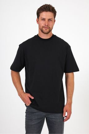 تی شرت مشکی مردانه رگولار یقه گرد کد 832569690