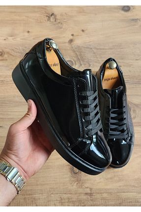 کفش اسنیکر مشکی مردانه بند دار Zegeshoes - کد 832580153