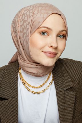 شال قهوه ای زنانه پنبه ای VALORSCARF - کد 828698827