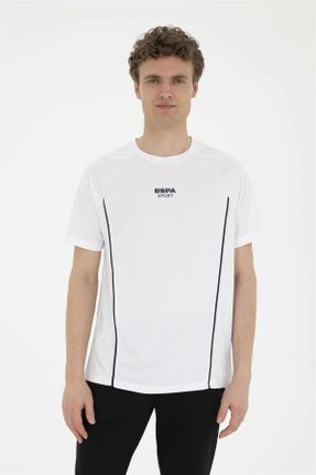 تی شرت سفید مردانه رگولار یقه گرد پلی استر تکی کد 828671725