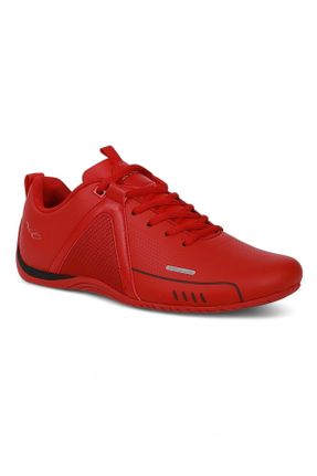 کفش اسنیکر قرمز زنانه بند دار چرم مصنوعی کد 832574424