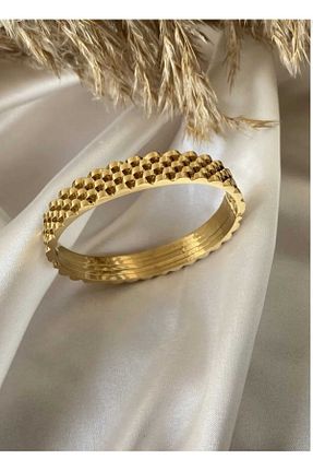 دستبند استیل (فولاد) طلائی زنانه استیل (فولاد) İncilaksesuar - کد 832639292