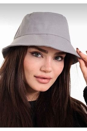 کلاه طوسی زنانه پنبه ای MSASTYLE - کد 475832575